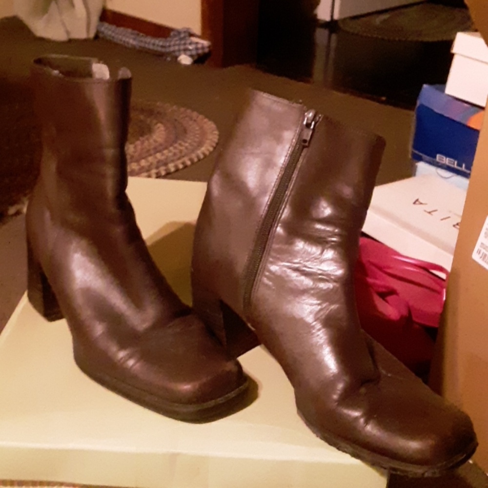 Chocolate brown ankle boots